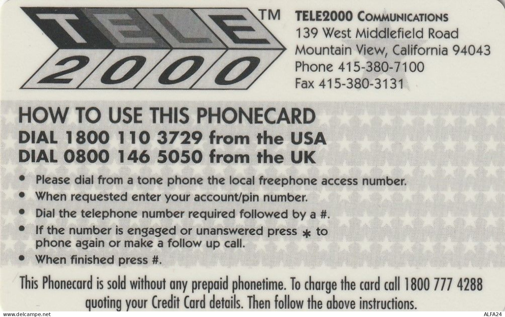 PREPAID PHONE CARD STATI UNITI LADY DIANA (CV5080 - Characters