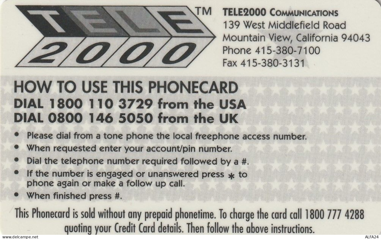 PREPAID PHONE CARD STATI UNITI LADY DIANA (CV5080 - Personnages