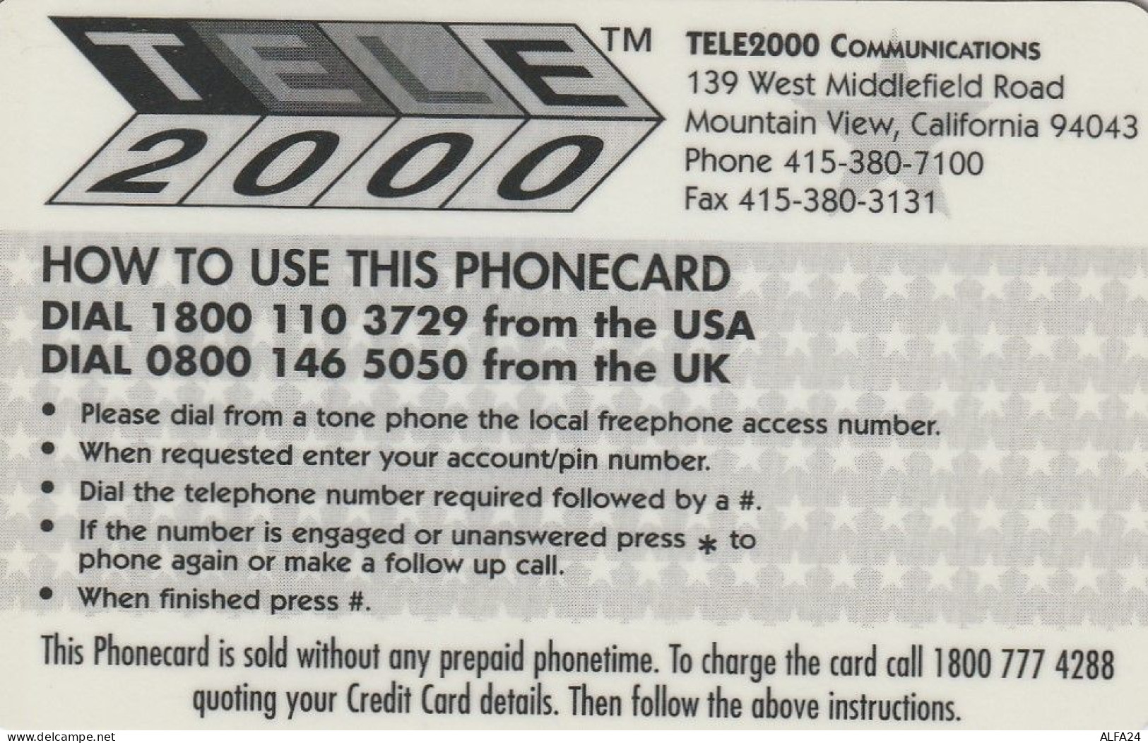 PREPAID PHONE CARD STATI UNITI LADY DIANA (CV5087 - Personnages