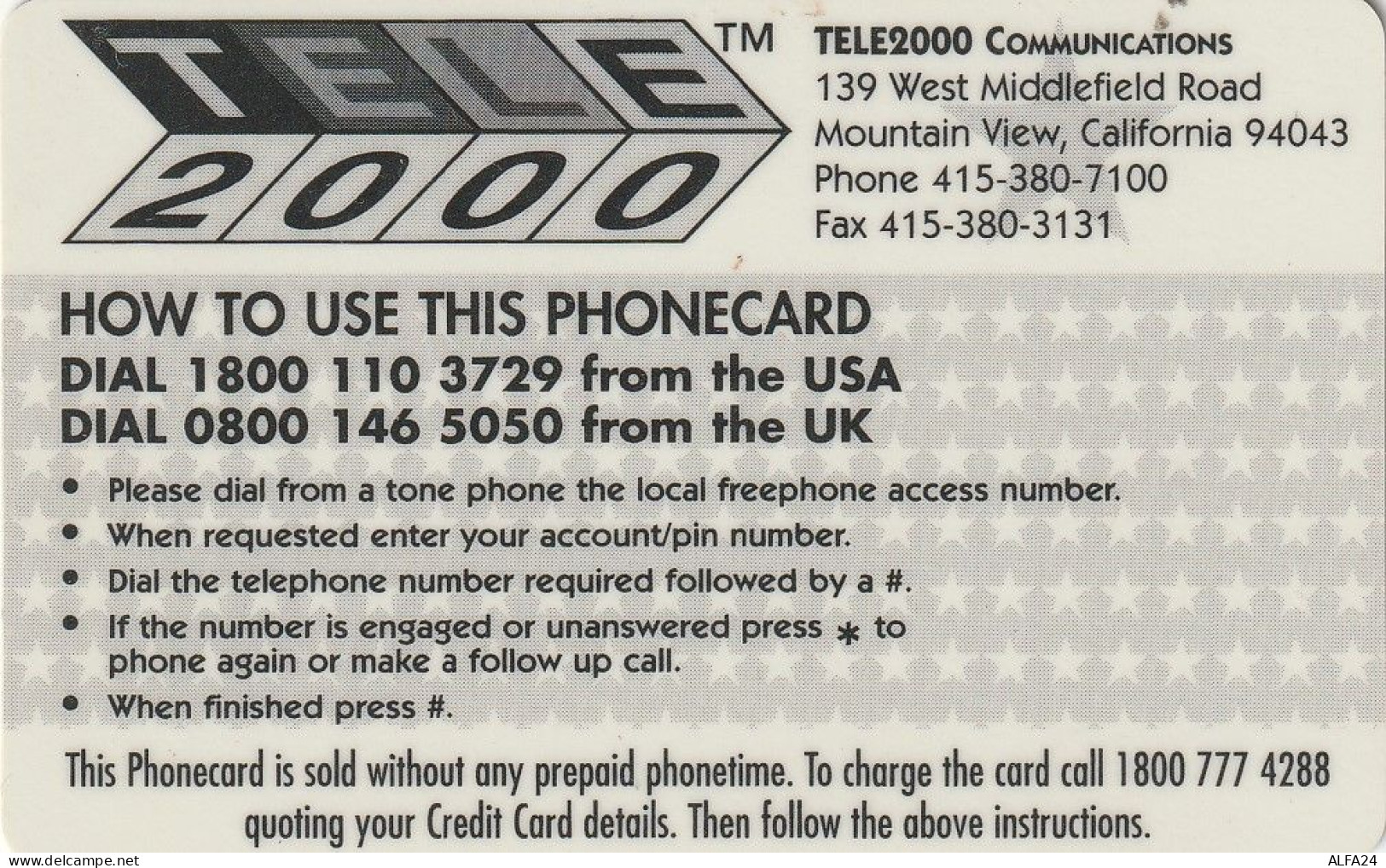 PREPAID PHONE CARD STATI UNITI LADY DIANA (CV5070 - Personaggi