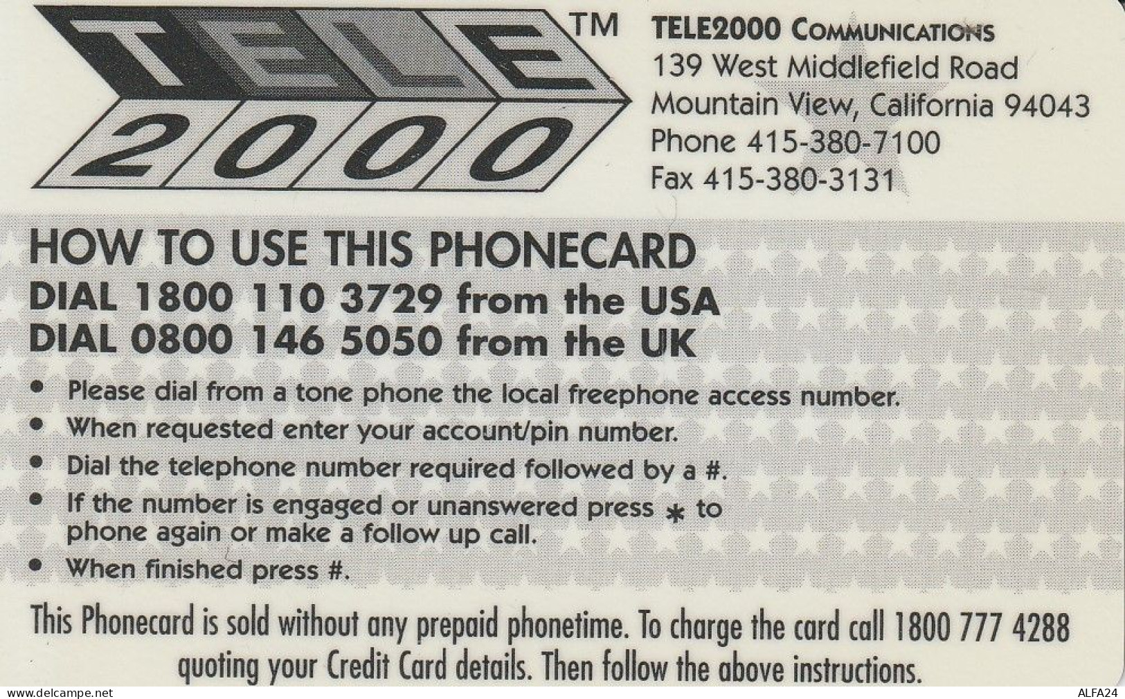 PREPAID PHONE CARD STATI UNITI LADY DIANA (CV5065 - Personnages