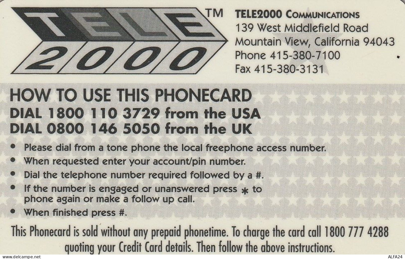 PREPAID PHONE CARD STATI UNITI LADY DIANA (CV5067 - Personaggi