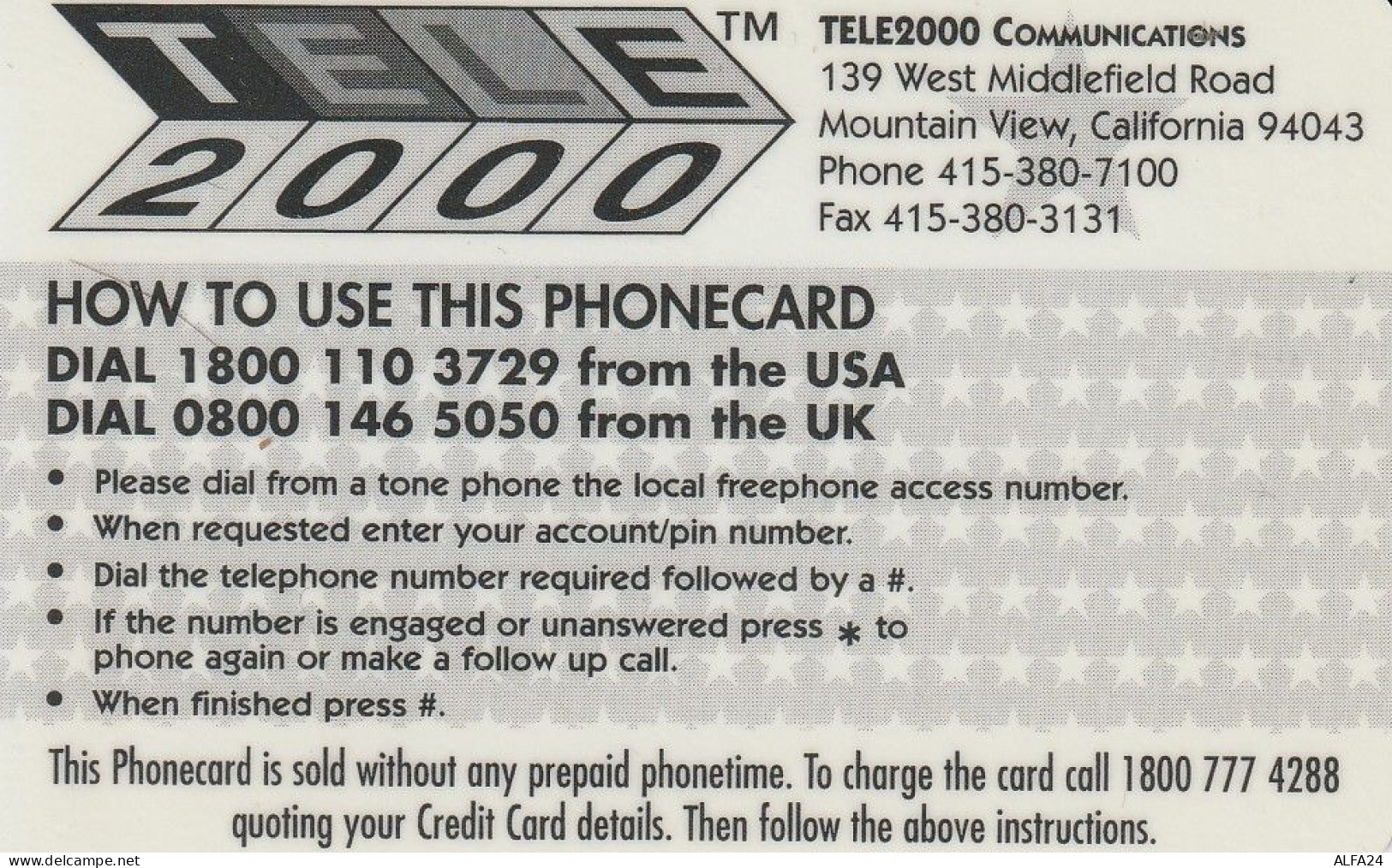 PREPAID PHONE CARD STATI UNITI DISNEY (CV5017 - Disney