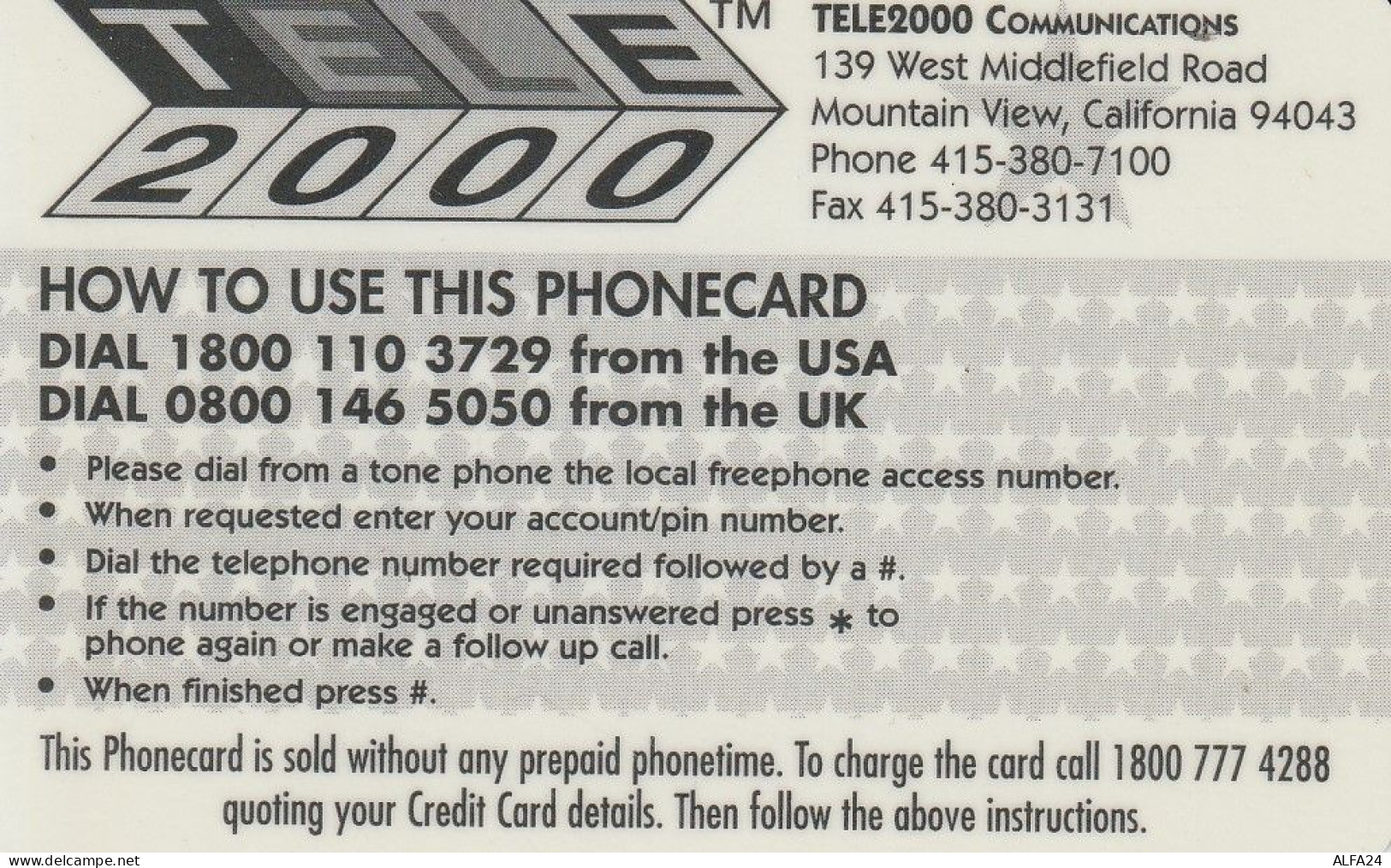PREPAID PHONE CARD STATI UNITI DISNEY (CV5009 - Disney