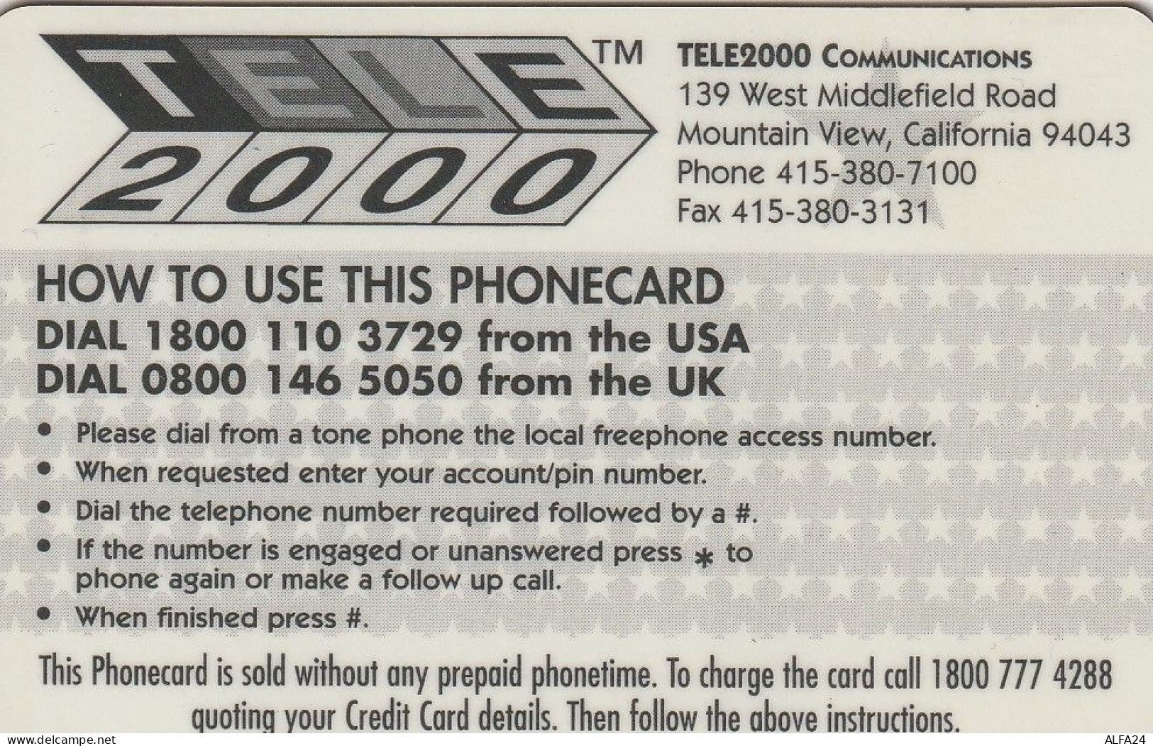 PREPAID PHONE CARD STATI UNITI XFILE (CV5007 - Cinéma