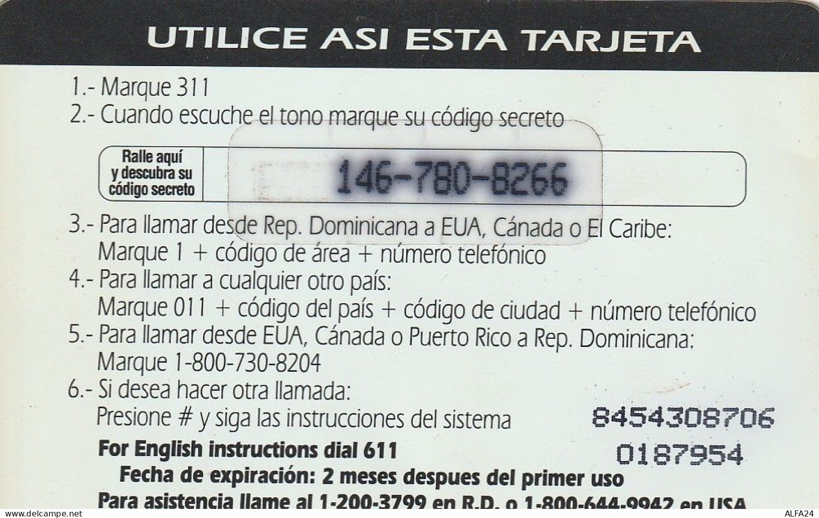 PREPAID PHONE CARD REPUBBLICA DOMINICANA  (CV5935 - Dominicaanse Republiek