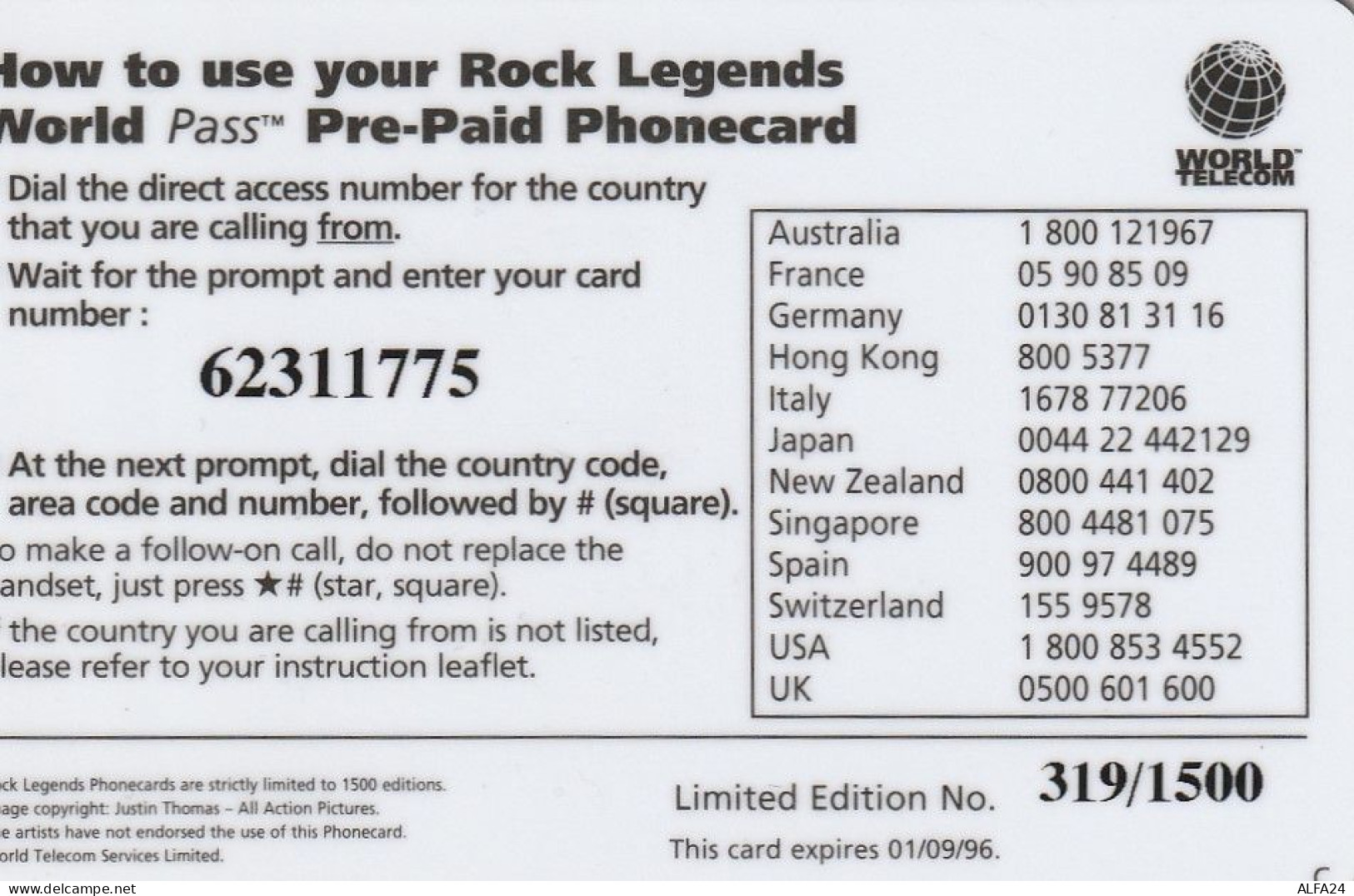 PREPAID PHONE CARD STATI UNITI FREDDIE MERCURY (CV5827 - Musik