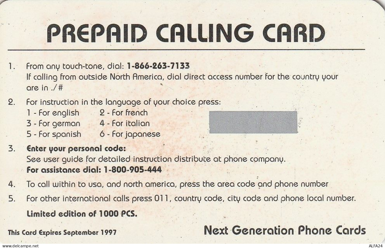PREPAID PHONE CARD STATI UNITI AUTO (CV5627 - Coches