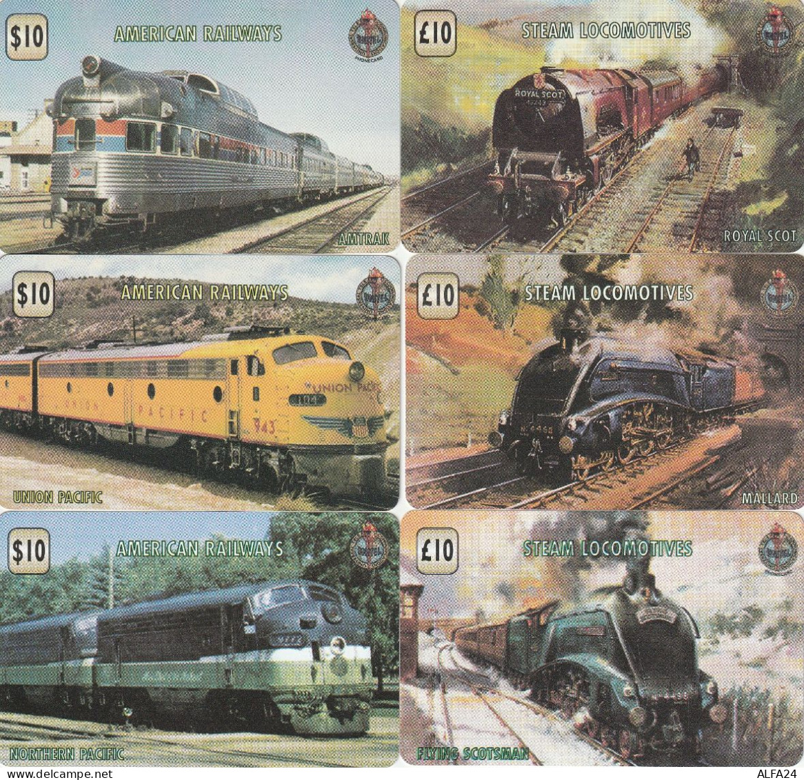 6 PREPAID PHONE CARDS TRENI (CV5592 - Trenes