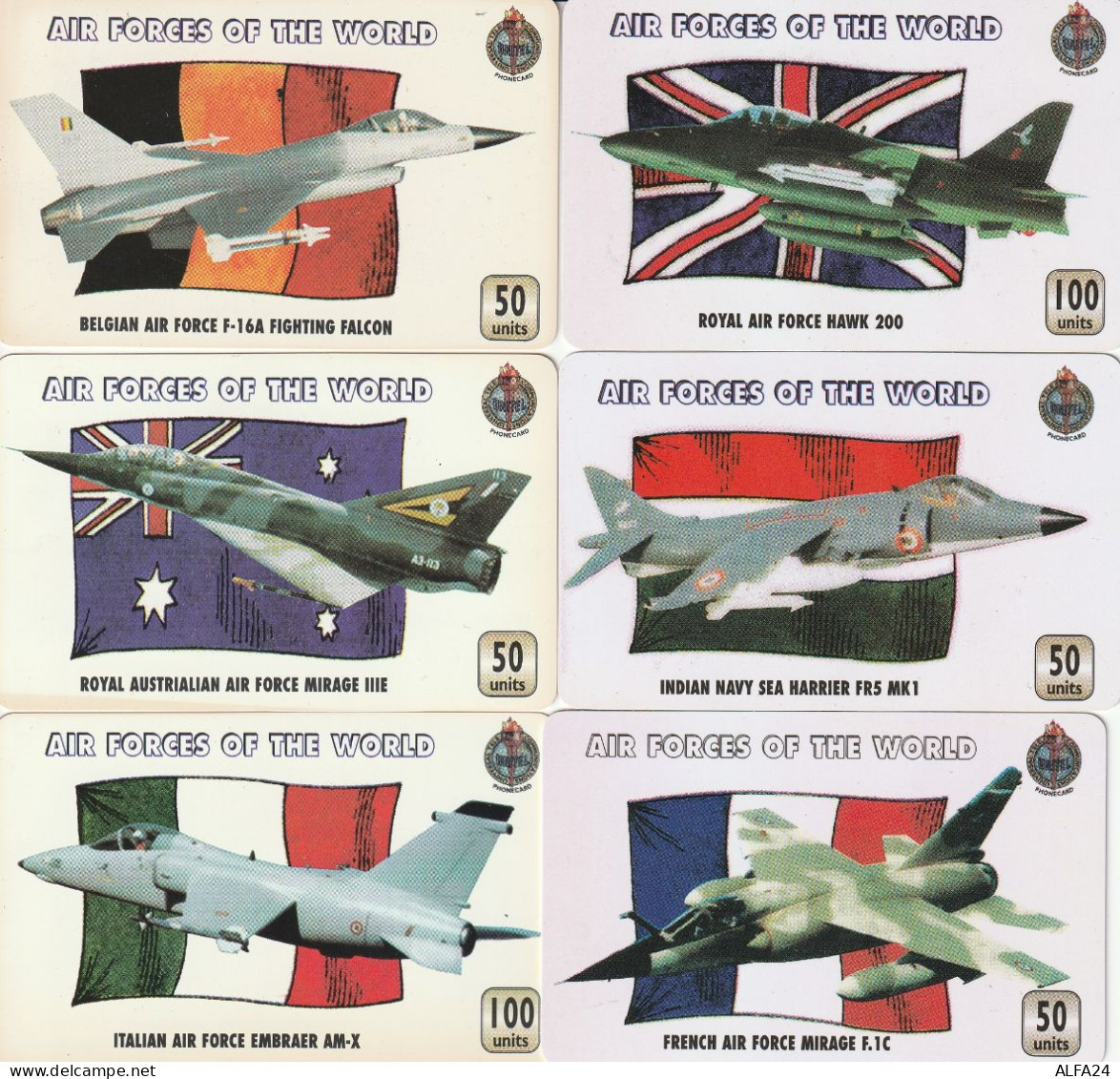 6 PREPAID PHONE CARDS AEREI (CV5596 - Airplanes