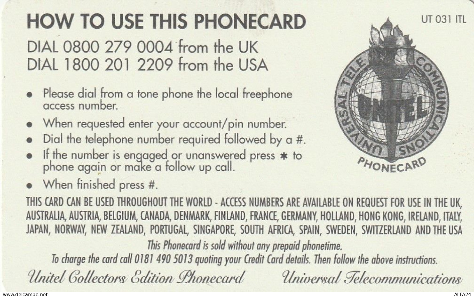 PREPAID PHONE CARD UK VENEZIA MURANO (CV5550 - BT Global Cards (Prepaid)