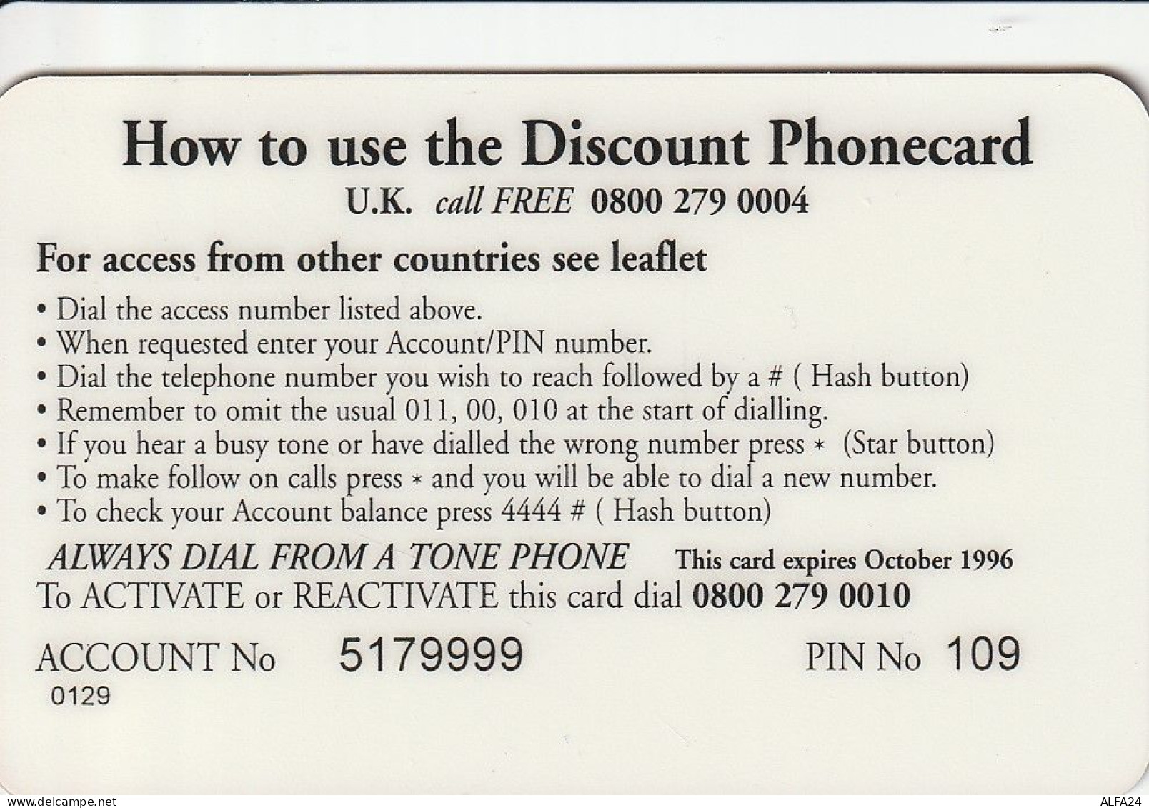 PREPAID PHONE CARD UK COCA COLA (CV5545 - Levensmiddelen