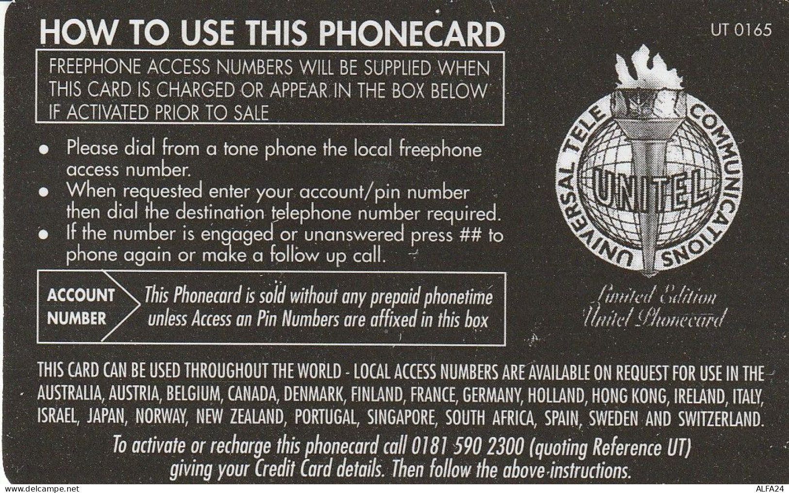 PREPAID PHONE CARD UK DISNEY (CV5522 - Disney