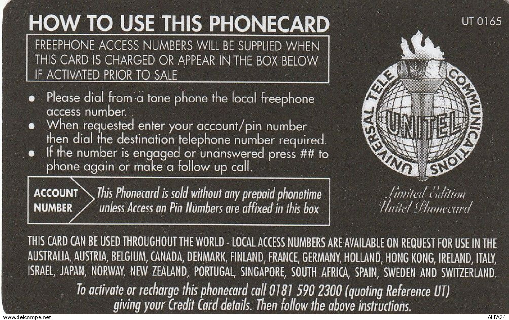 PREPAID PHONE CARD UK DISNEY (CV5524 - Disney