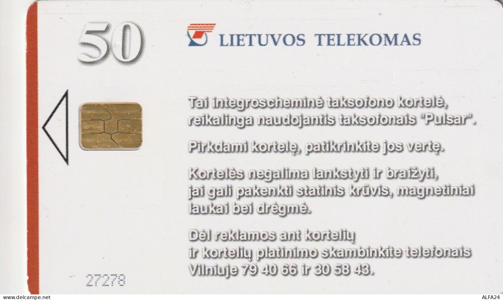 PHONE CARD LITUANIA  (CV7063 - Lithuania