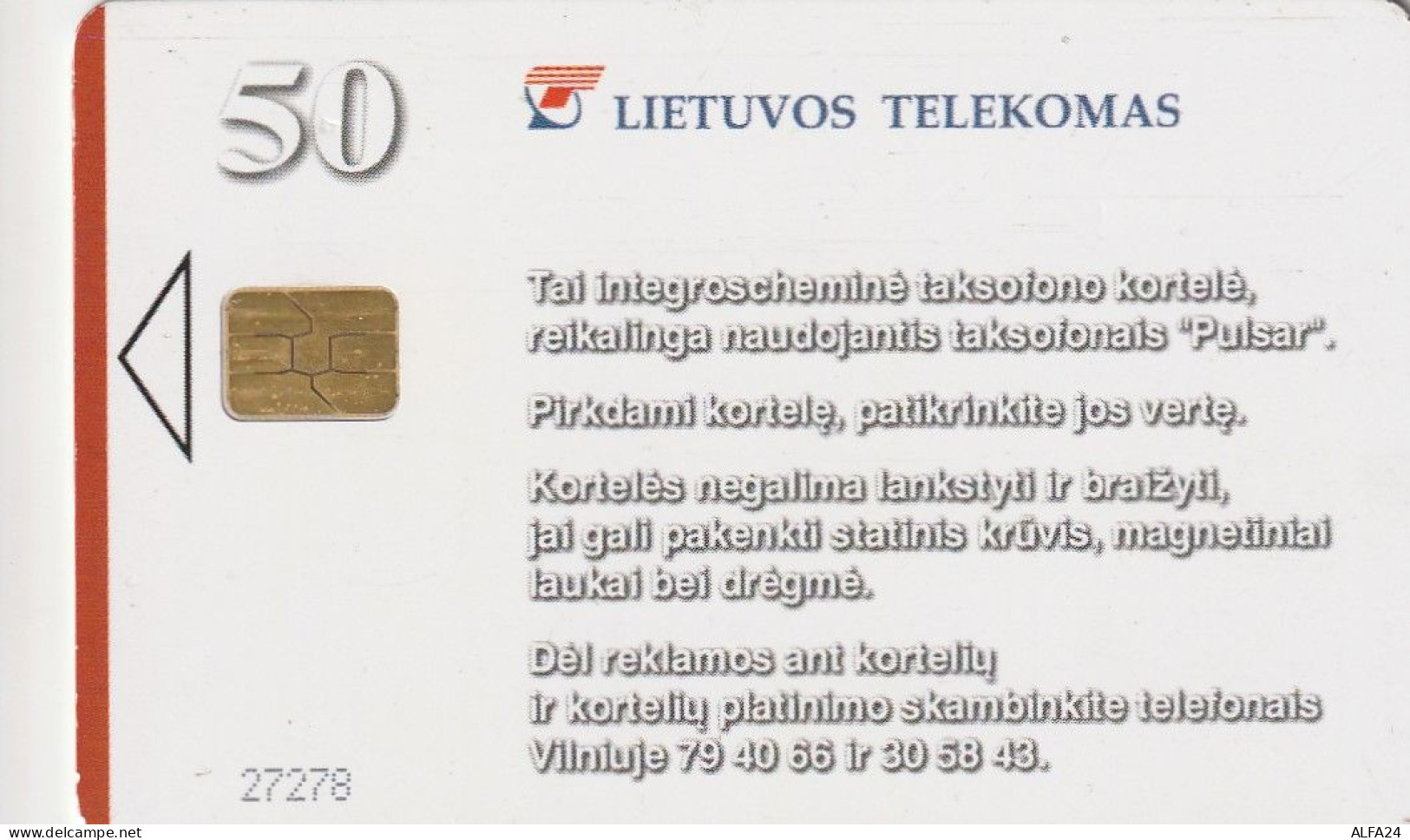 PHONE CARD LITUANIA  (CV7063 - Lituanie