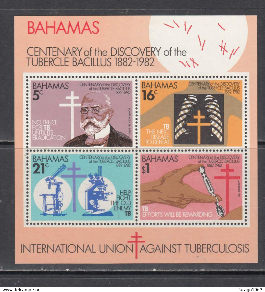 1982 Bahamas Tuberculosis Microscope Health  Miniature Sheet Of 4  MNH - Bahamas (1973-...)