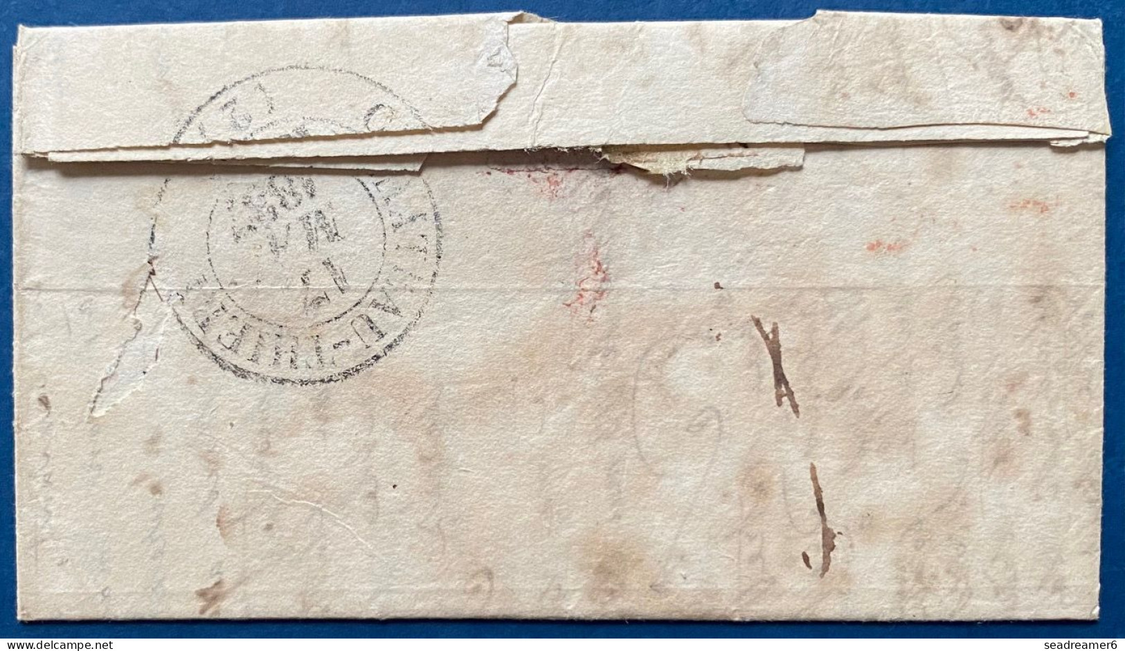 Lettre 14 MAI 1837 Càd " BRUXELLES" Pour CHATEAU THIERRY + B3R + Entrée Rouge " BELGIQUE PAR VALENCIENNES" + Taxe 8 +SR - 1830-1849 (Belgique Indépendante)