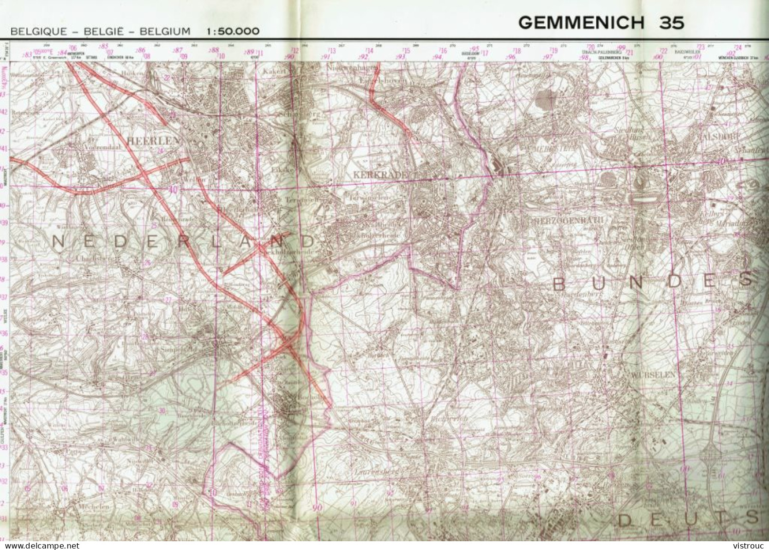 Institut Géographique Militaire Be - "GEMMENICH" - N° 35 - Edition: 1977 - Echelle 1/50.000 - Topographische Kaarten