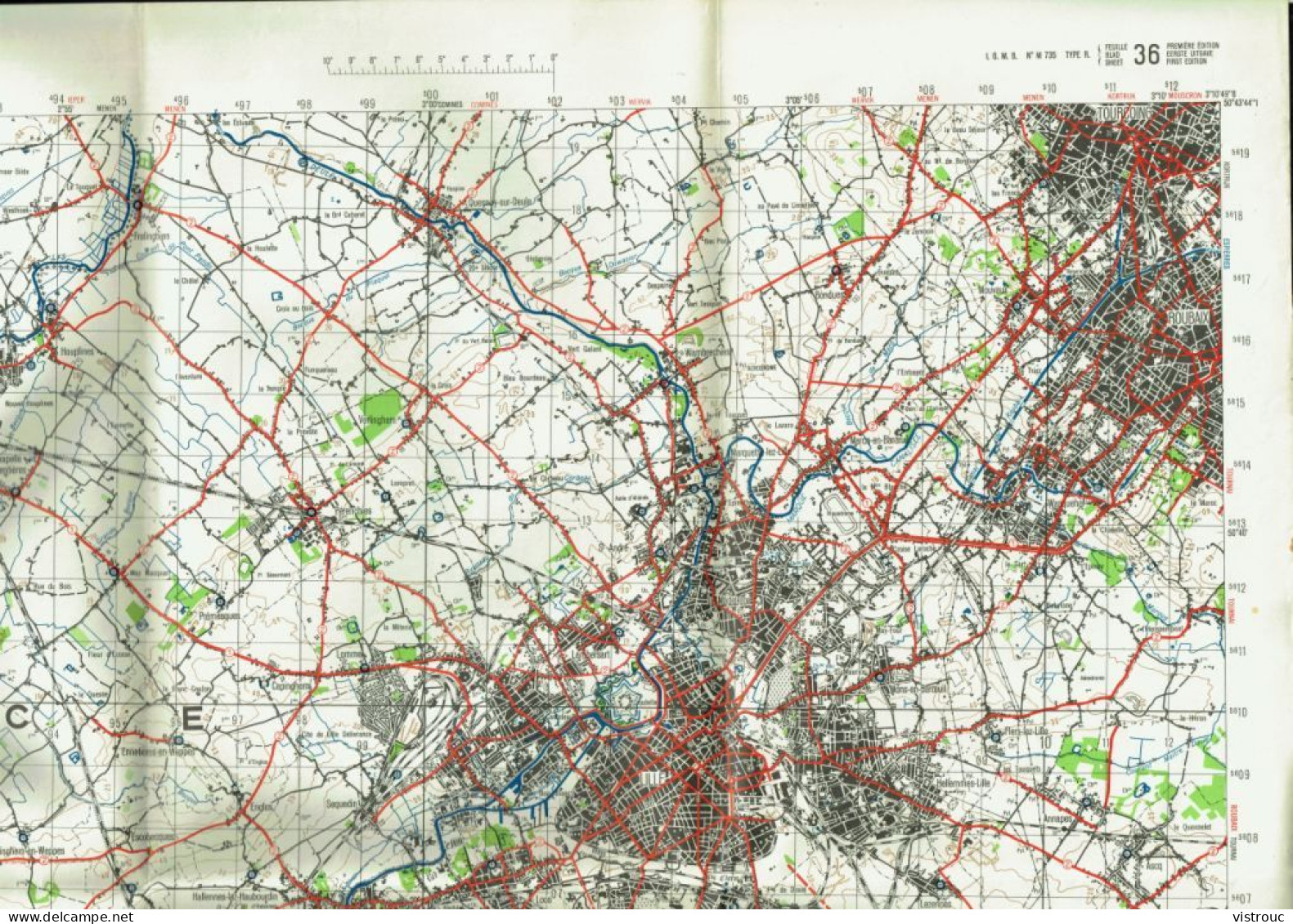 Institut Géographique Militaire Be - "PLOEGSTEERT" - N° 36 - Edition: 1954 - Echelle 1/50.000 - Carte Topografiche