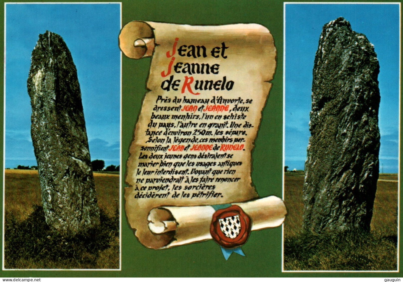 CPM - MÉGALITHES - BELLE-ÎLE En Mer - Menhirs Jean & Jeanne De Runelo ... LOT 2 CP - Dolmen & Menhire