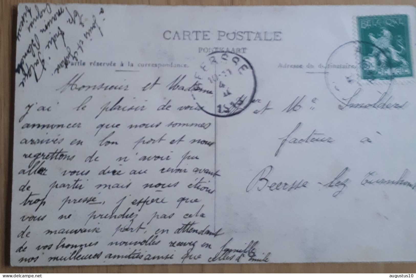 TAMINES : Zeer Oude Postkaart 1918 L'Eglise D'Oignie  Ed.Coll.Bertels Gelopen Met Zegel 5 Ct - Sambreville