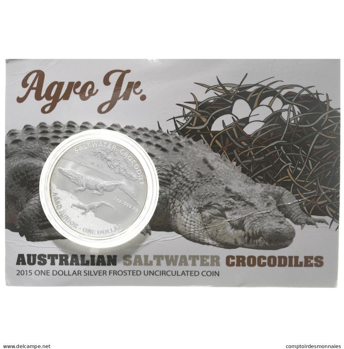 Australie, Elizabeth II, Saltwater Crocodile, 1 Dollar, 2015, 1 Oz, FDC, Argent - Silver Bullions