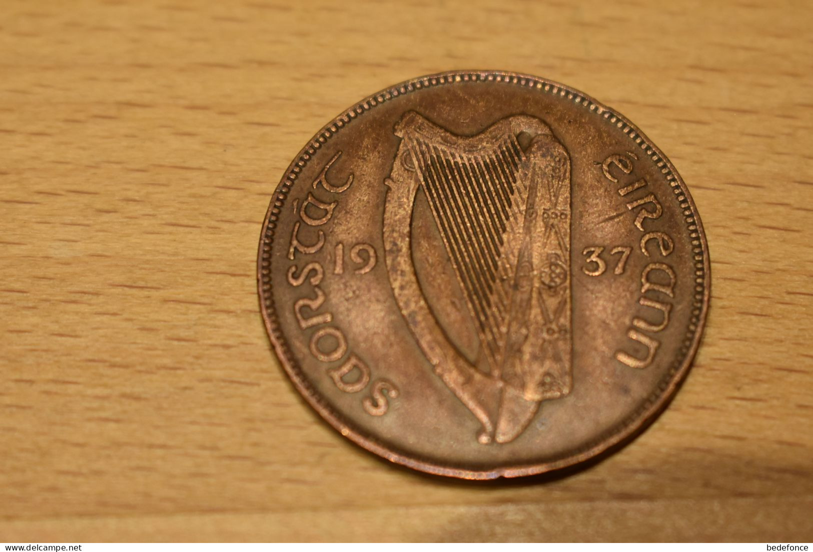 Ireland 1 Penny 1937 Irlanda Irlande Ierland Eire Halfpenny - Irlanda