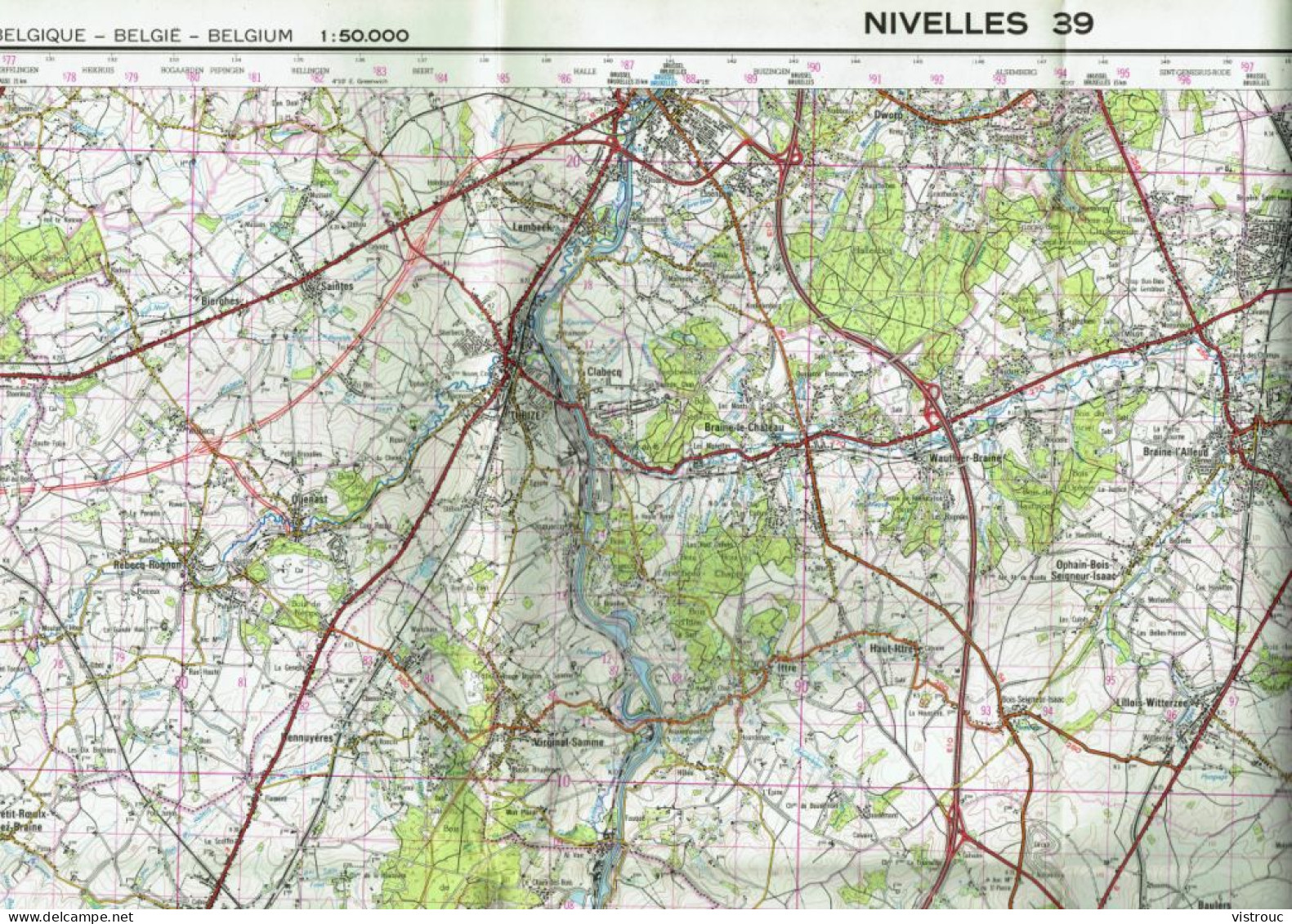 Institut Géographique Militaire Be - "NIVELLES" - N° 39 - Edition: 1974 - Echelle 1/50.000 - Topographische Kaarten