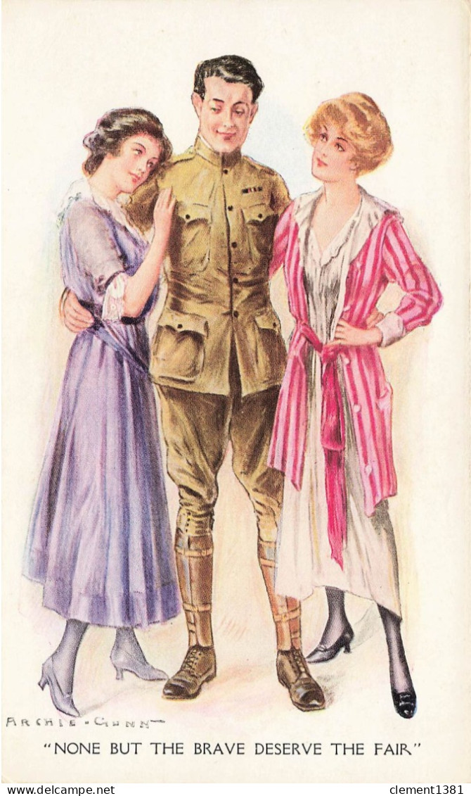 Illustrateur Illustration HUMOUR Archie Gunn None But The Brave Deserve The Fair Militaria - Gunn