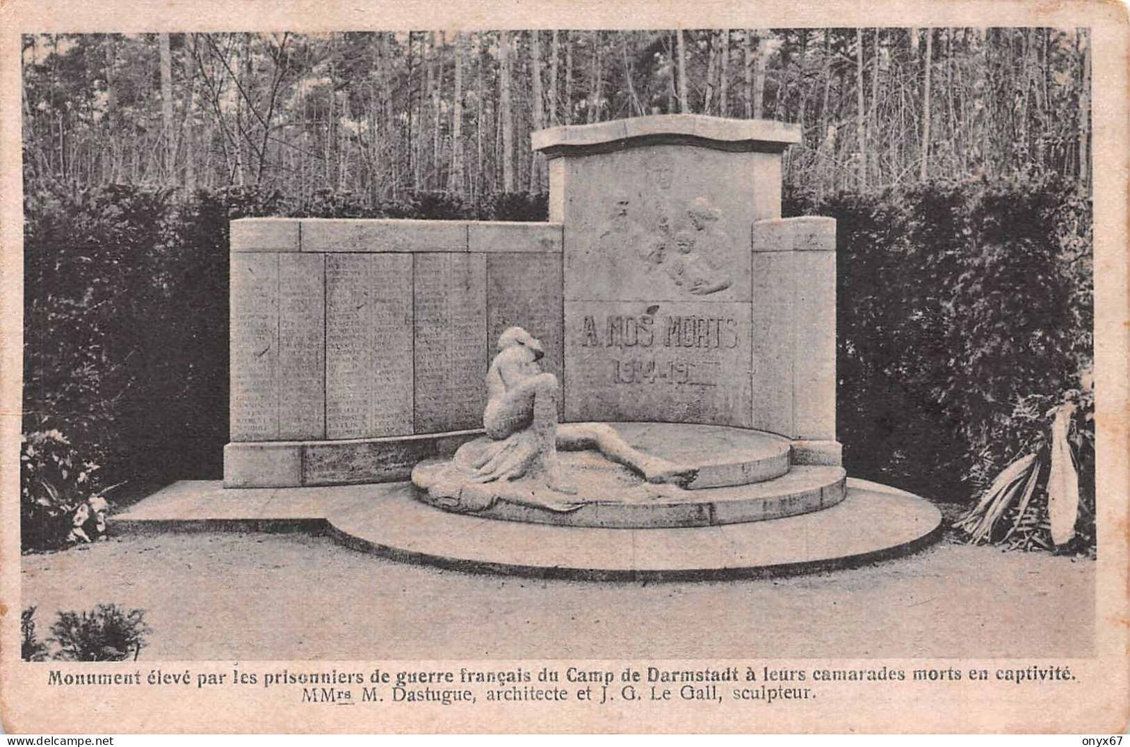 DARMSTADT-Hesse-Deutschland) Monument Aux Mort Kriegsgefangenenlager-Camp Prisonniers De Guerre-Briefstempel-DOS IMPRIME - Guerre 1914-18