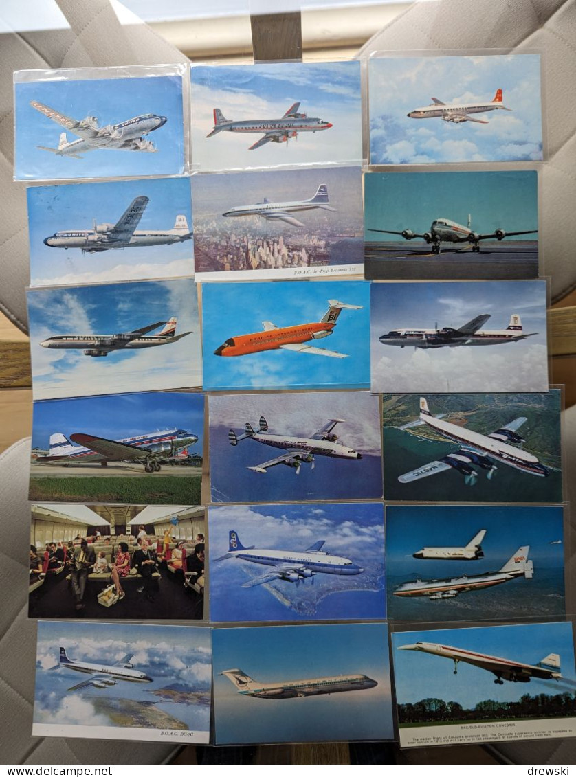 AVIATION - 147 Different Postcards - Retired Dealer's Stock - ALL POSTCARDS PHOTOGRAPHED - Collezioni E Lotti