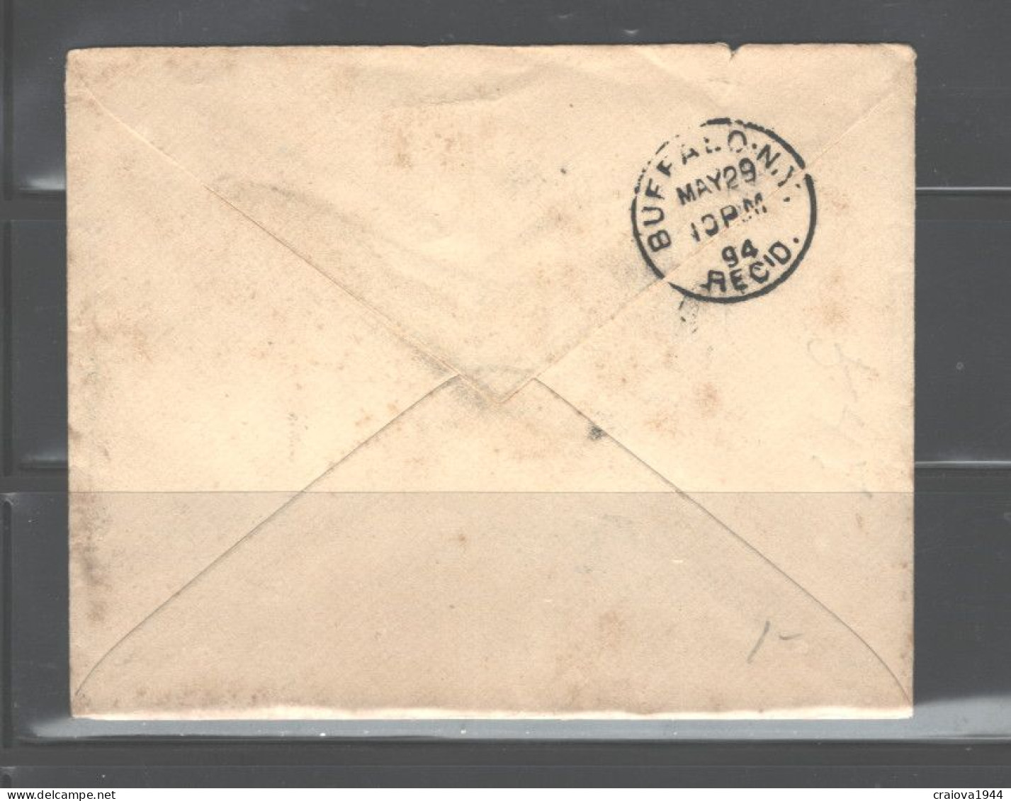 CANADA #37b Perf.12 ON COVER STRATFORD 05/28/1893 TO BUFFALO 05/29/1893 - Storia Postale