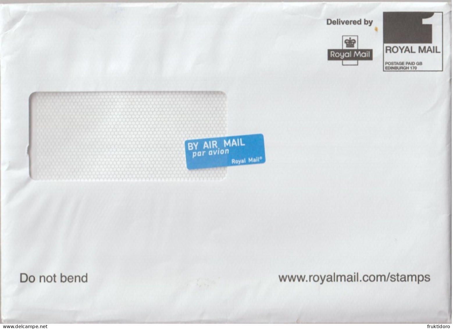 United Kingdom Postage Paid Envelope - Errors, Freaks & Oddities (EFOs