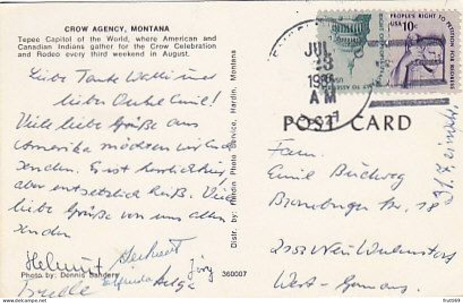 AK 189116 USA - Montana - Crow Agency - Autres & Non Classés