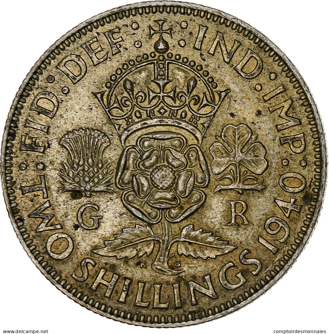 Grande-Bretagne, George VI, Florin, Two Shillings, 1940, TTB+, Argent, KM:855 - J. 1 Florin / 2 Schillings