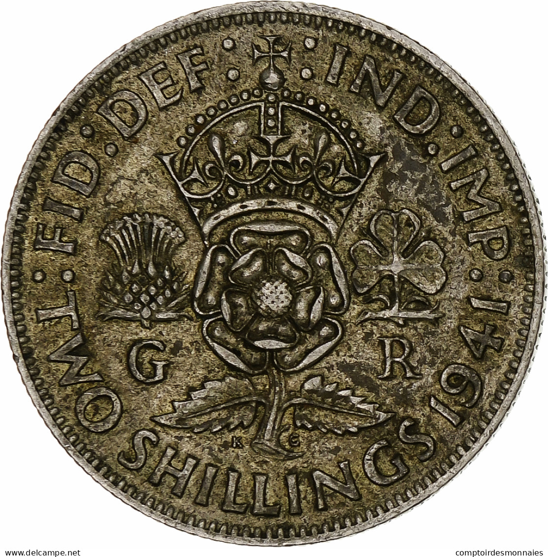 Grande-Bretagne, George VI, Florin, Two Shillings, 1941, TB+, Argent, KM:855 - J. 1 Florin / 2 Schillings