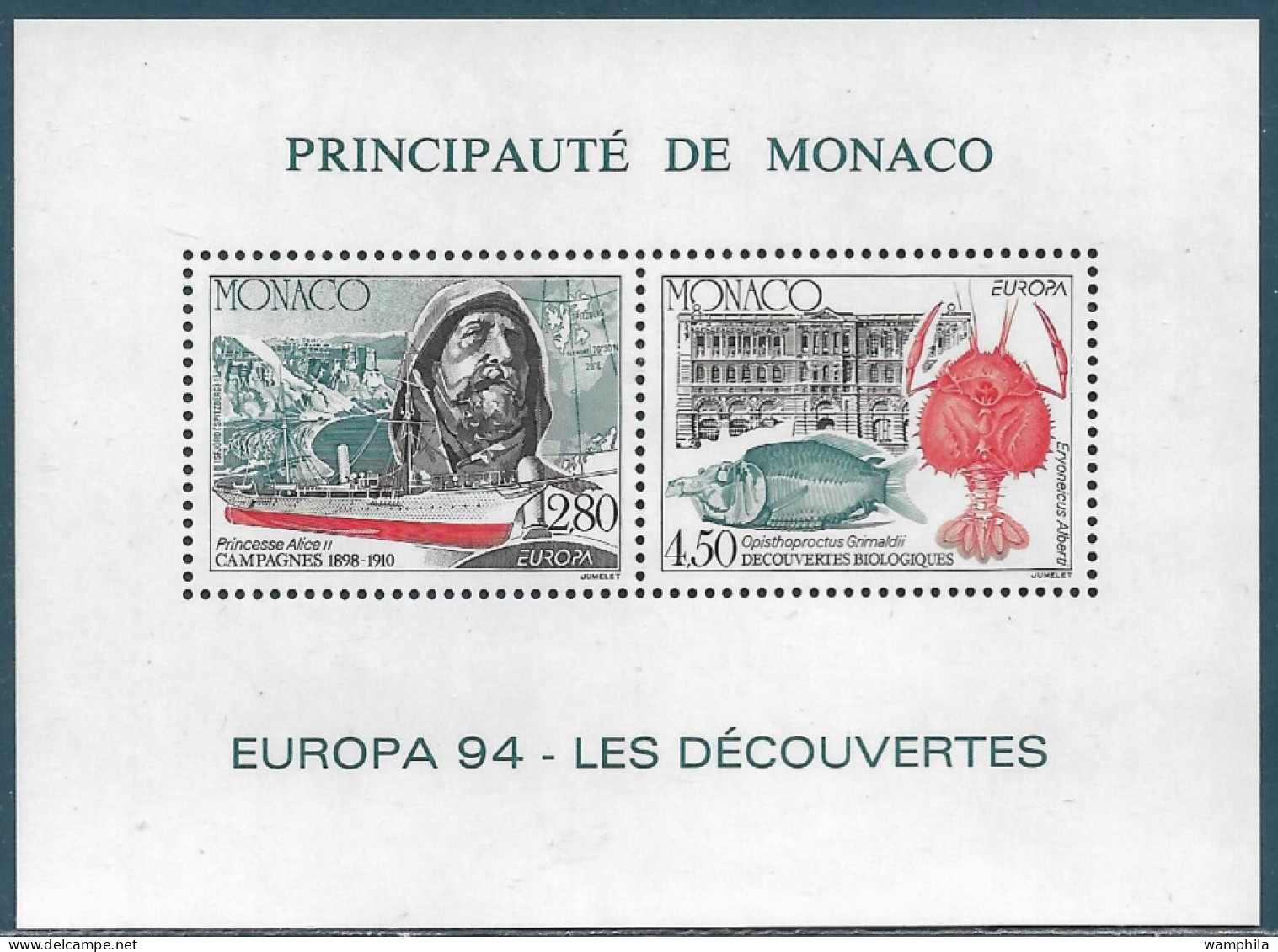Monaco Bloc Spécial Gommé N°23**, Timbres 1935/36 Europa 1994 Cote 140€. - 1994