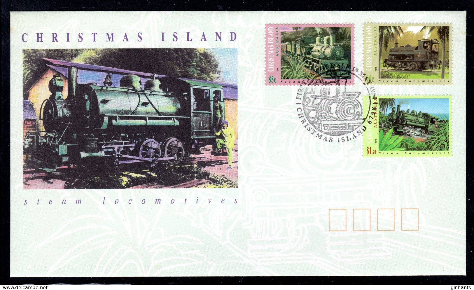 CHRISTMAS ISLAND - 1994 TRAINS STEAM LOCOMOTIVES FDC FINE MINT - Christmas Island