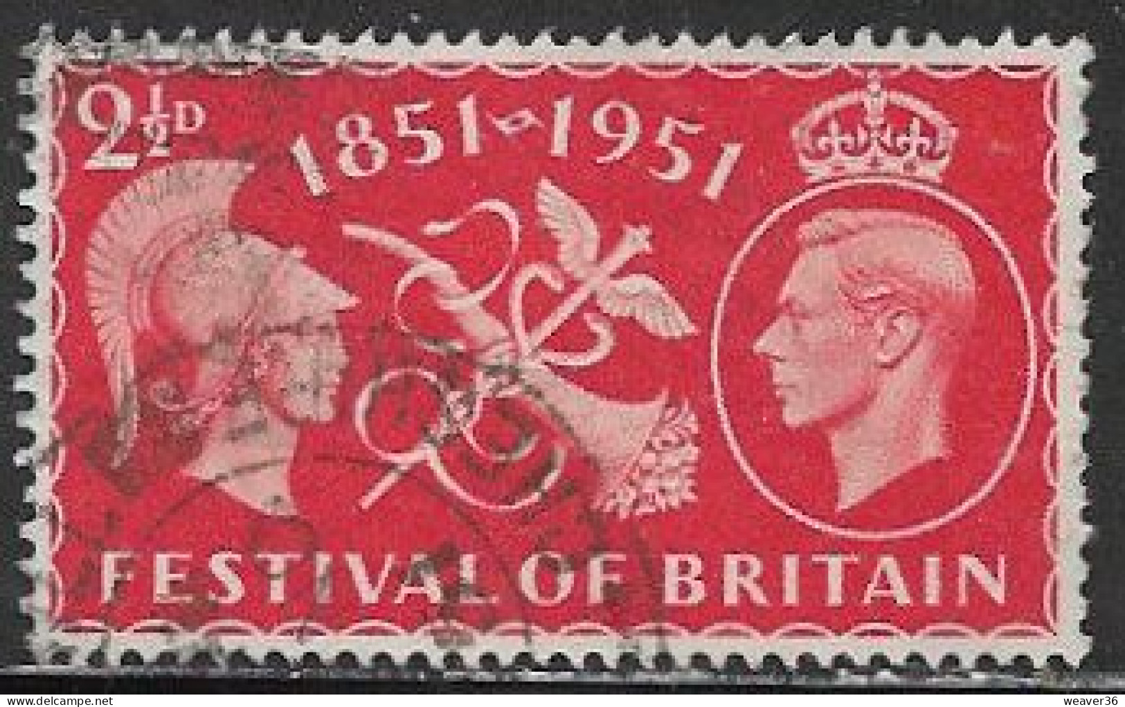 GB SG513 1951 Festival 2½d Good/fine Used [7/8351/25M] - Usati