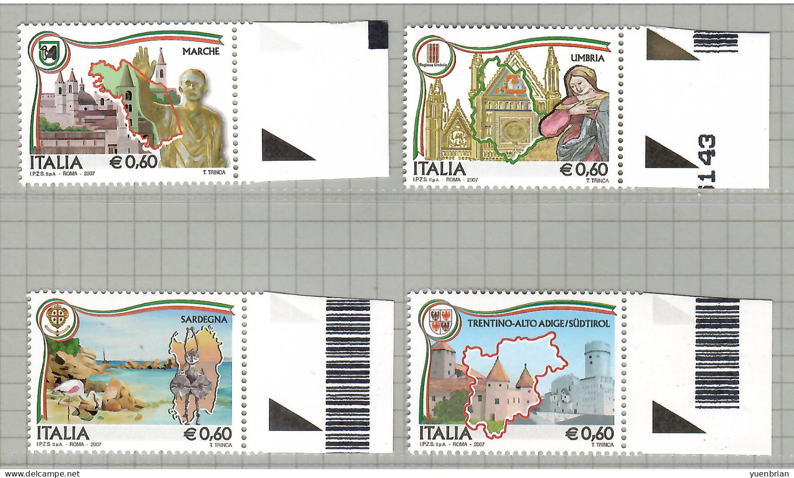 Italy 2007, Bird, Birds, Set Of 4v, MNH** - Flamingo