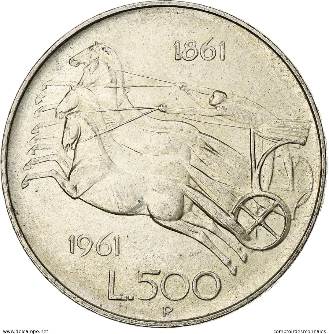 Italie, 500 Lire, 1961, Rome, SUP, Argent, KM:99 - 500 Liras