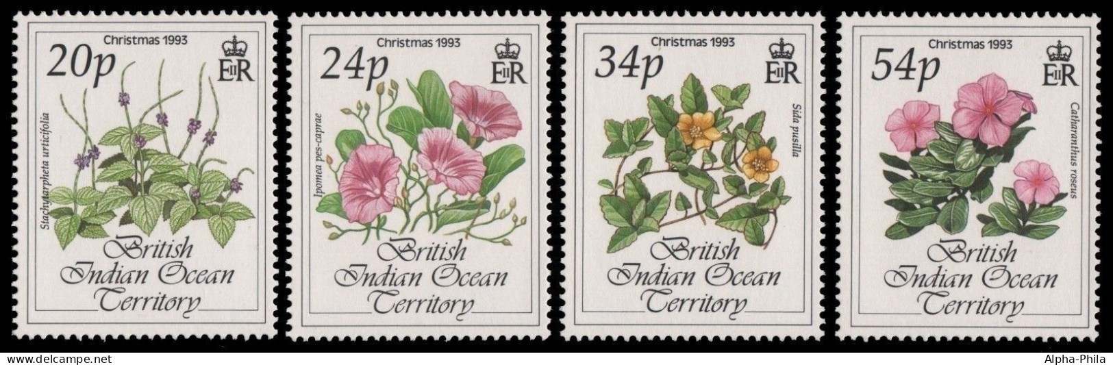 BIOT 1993 - Mi-Nr. 144-147 ** - MNH - Blumen / Flowers - Britisches Territorium Im Indischen Ozean