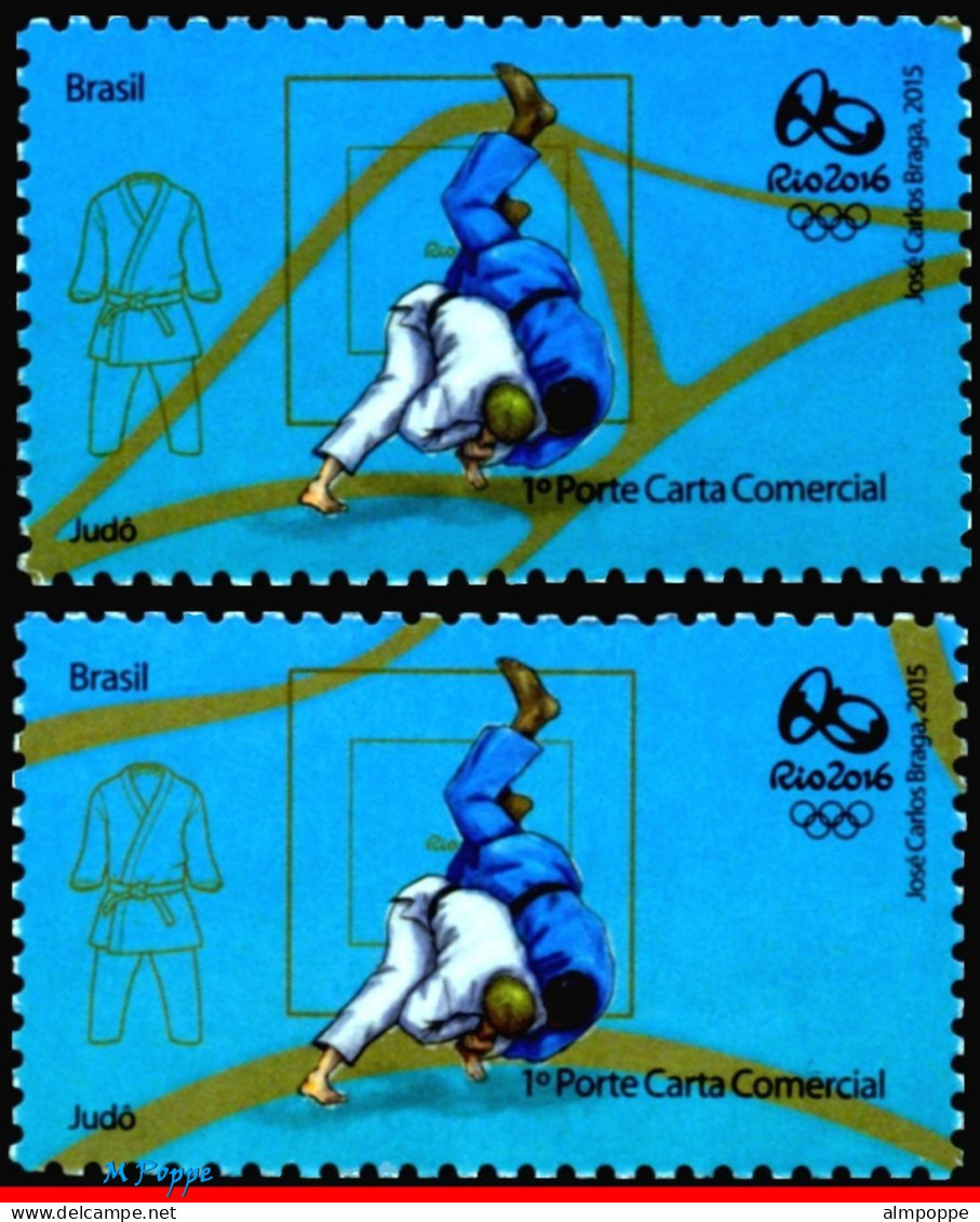 Ref. BR-OLYM-E30 BRAZIL 2015 - OLYMPIC GAMES, RIO 2016,JUDO, STAMPS OF 3RD & 4TH SHEET, MNH, SPORTS 3V - Summer 2016: Rio De Janeiro