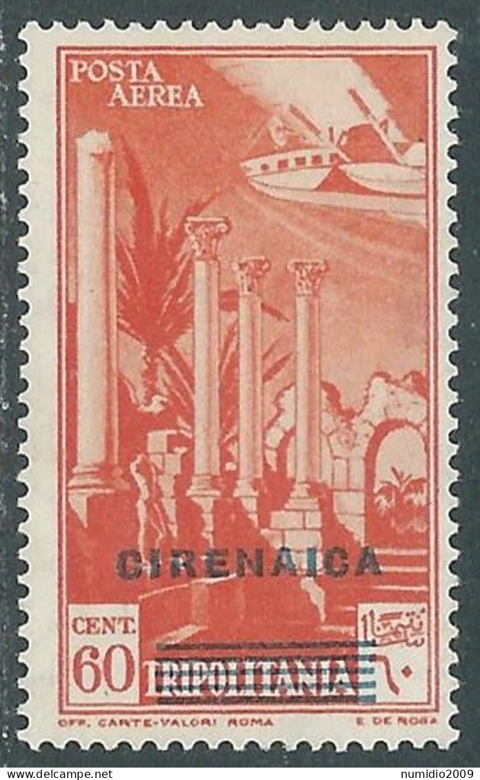 1943 CIRENAICA POSTA AEREA SOPRASTAMPATO 60 CENT MH * - I28-3 - Cirenaica