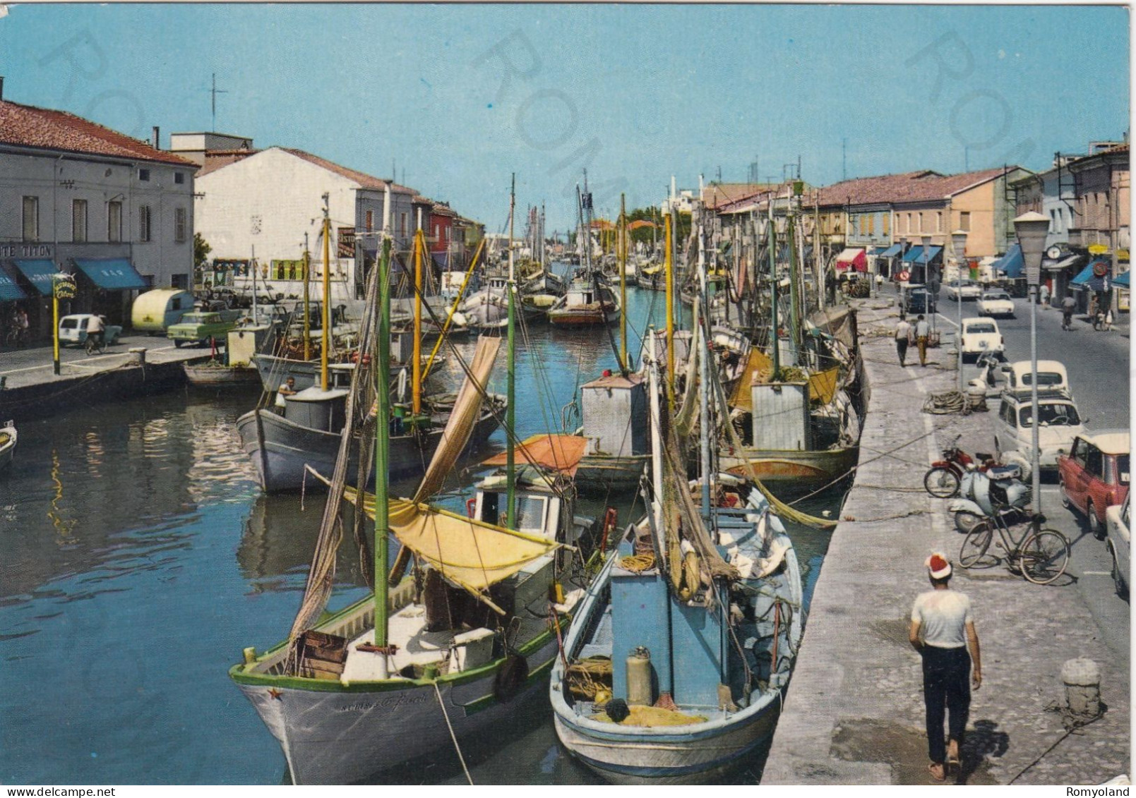 CARTOLINA  CESENATICO,CESENA,EMILIA ROMAGNA-PORTO CANALE-SPIAGGIA,MARE,SOLE,VACANZA,BARCHE A VELA,VIAGGIATA 1970 - Cesena