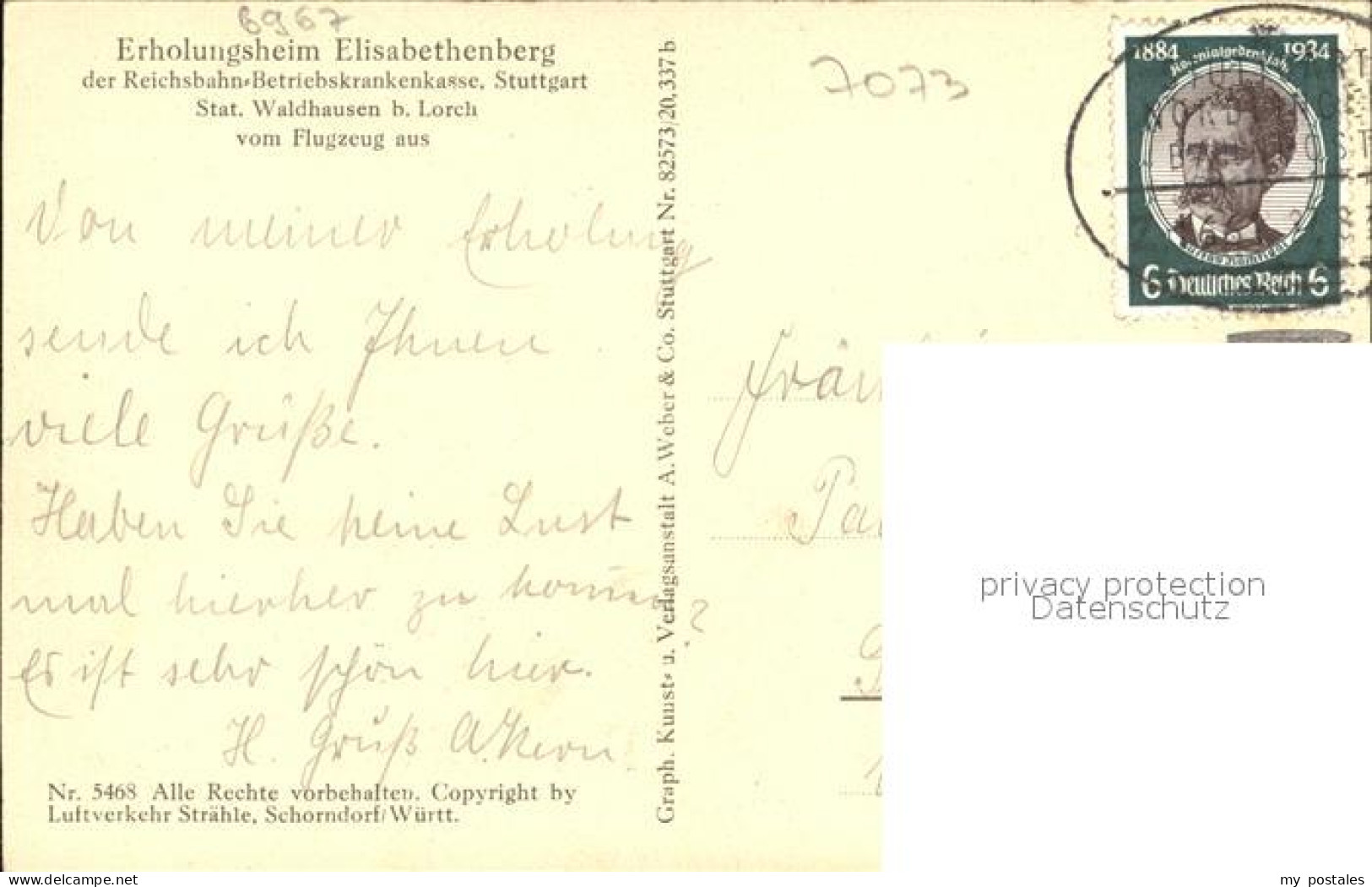 42584968 Waldhausen Lorch Erholungsheim Elisabethenberg Fliegeraufnahme Waldhaus - Lorch