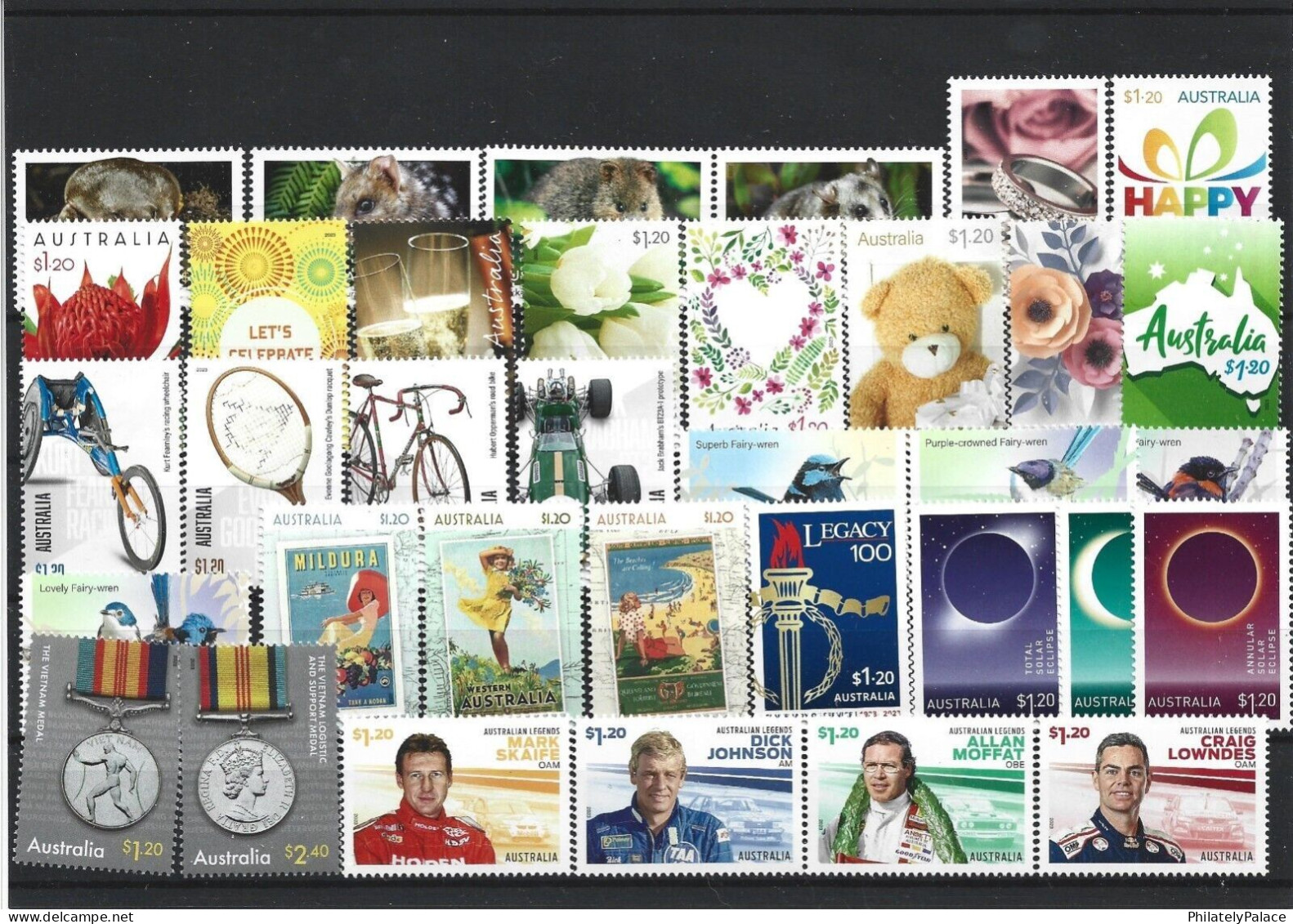 Australia 2023 Year Set Pack,88 Stamps,Bird,Queen,Animal, Spider,Football,Moon, Christmas,MNH(**) - Neufs