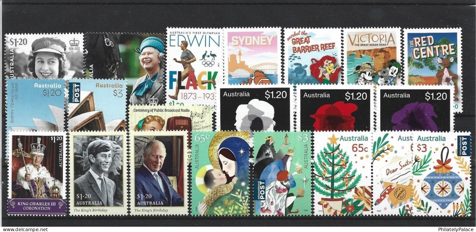 Australia 2023 Year Set Pack,88 Stamps,Bird,Queen,Animal, Spider,Football,Moon, Christmas,MNH(**) - Nuovi