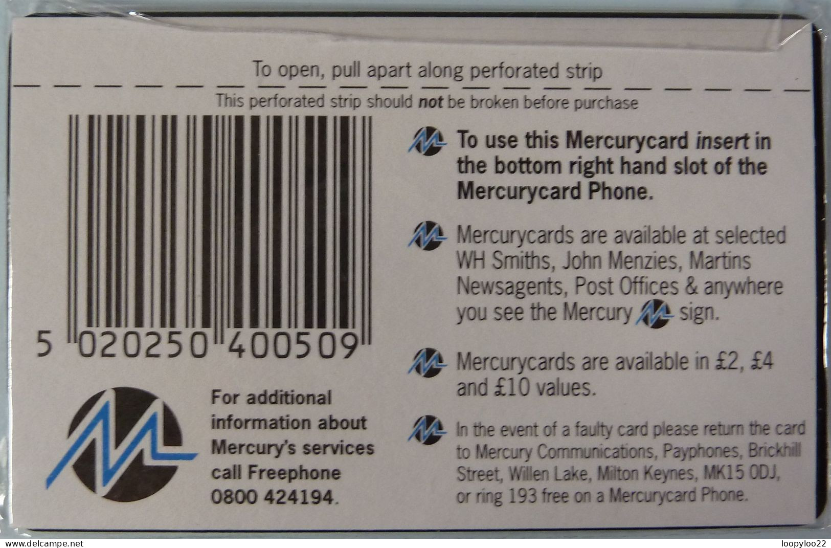 UK - Great Britain - Mercury - Paytelco - PYU012 - PUNA - University Of Manchester - Mint Blister - [ 4] Mercury Communications & Paytelco